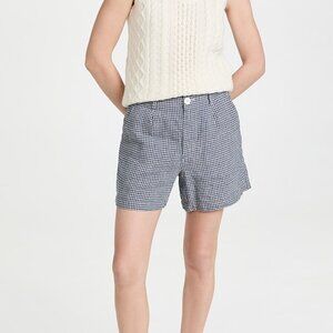 NWT Alex Mill Linen Gingham Boy Shorts (navy / beige, size 4, women's)